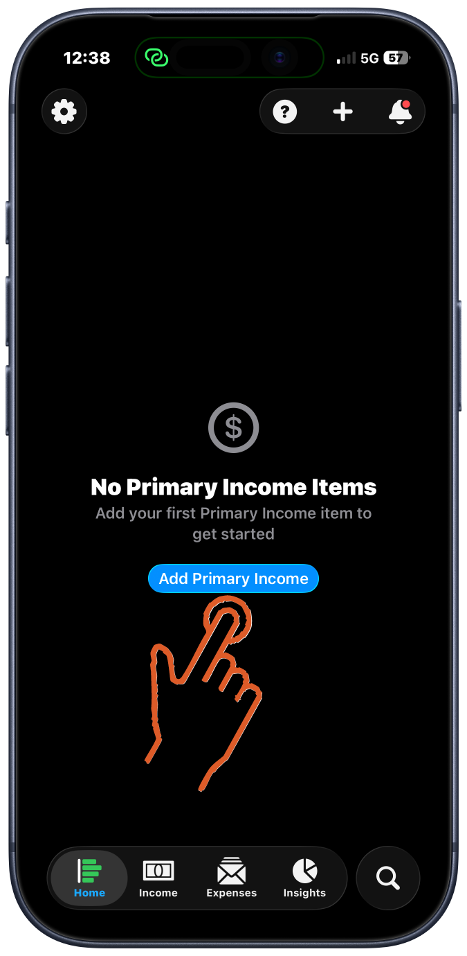 Adding Your First Primary Income