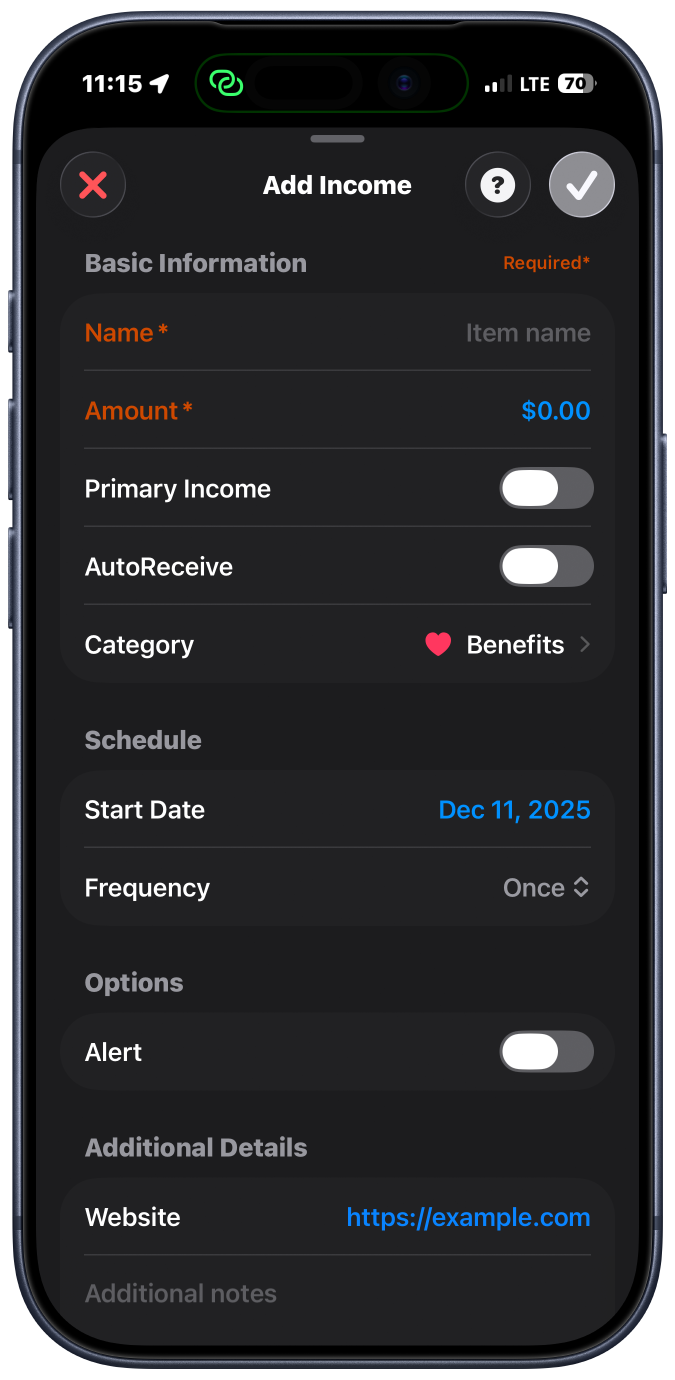 Adding Expenses