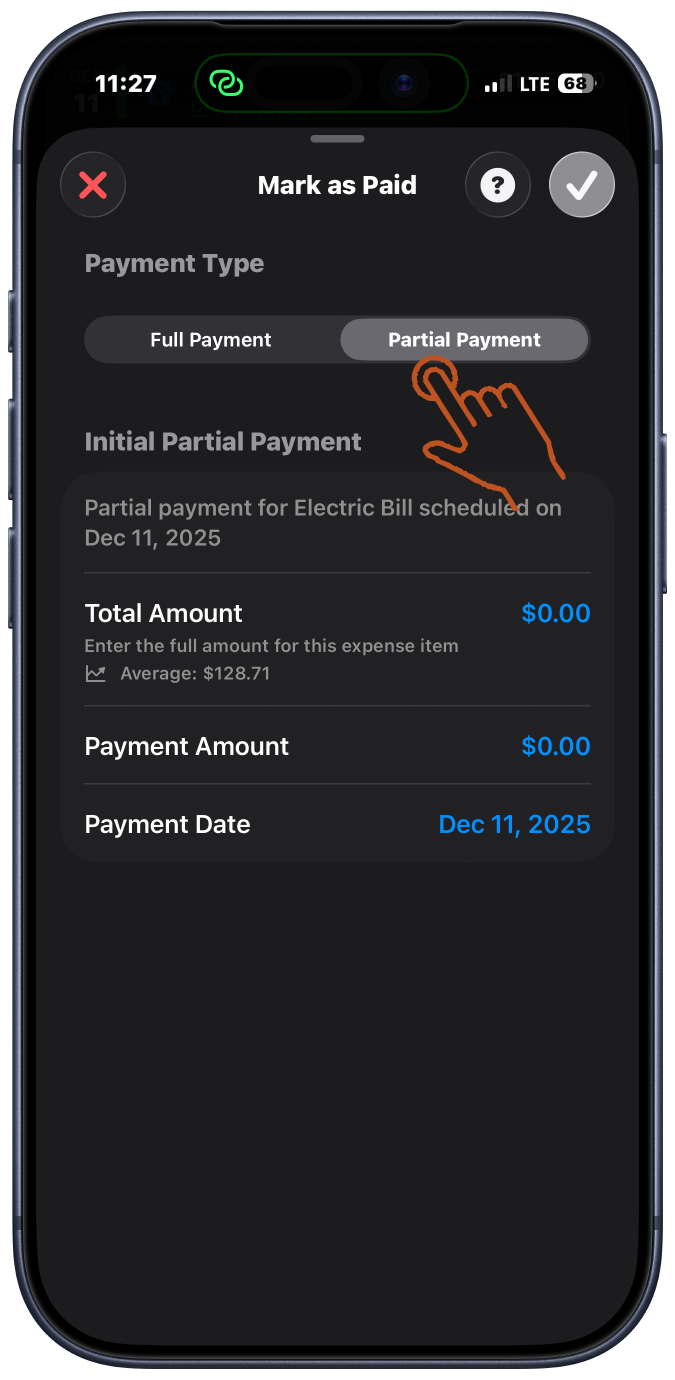 Setting Up Partial Payments